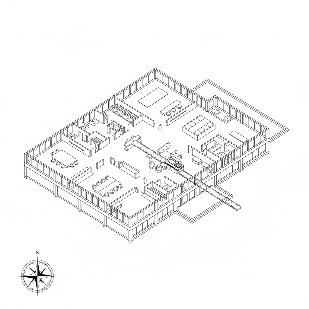 Professional site survey blueprint illustration - SharpTech PNW